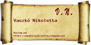 Vaszkó Nikoletta névjegykártya