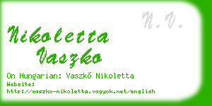 nikoletta vaszko business card